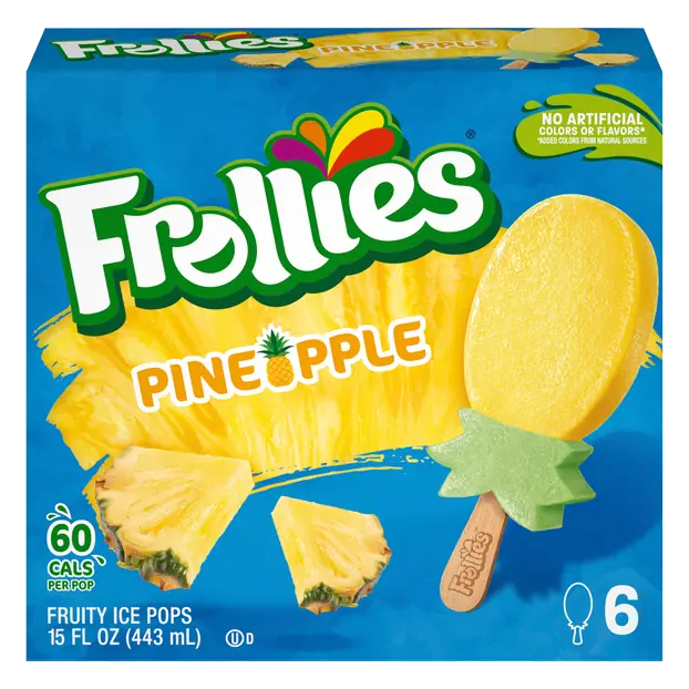 Gluten Free Pineapple Fruity Ice Pops - 6 ct Frozen