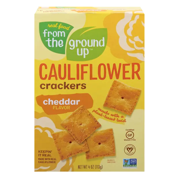 Gluten Free Cheddar Flavor Cauliflower Crackers