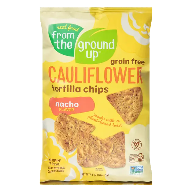 Grain & Gluten Free Nacho Cauliflower Tortilla Chips