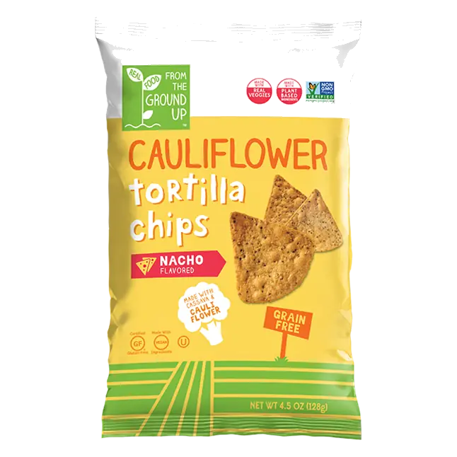 From The Ground Up Nacho Flavored Cauliflower Tortilla Chips