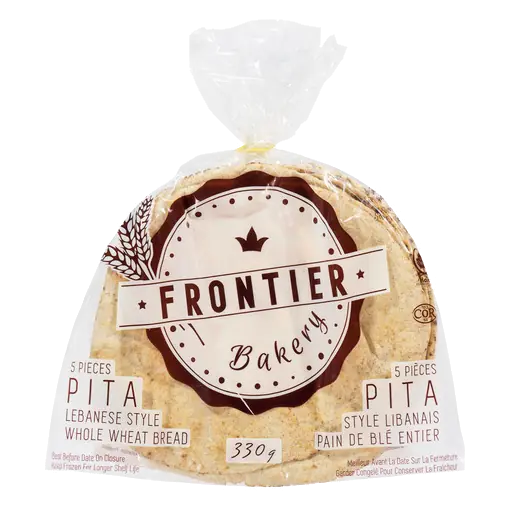 Pita Whole Wheat Bread Lebanese Style 5 Pack 330 g