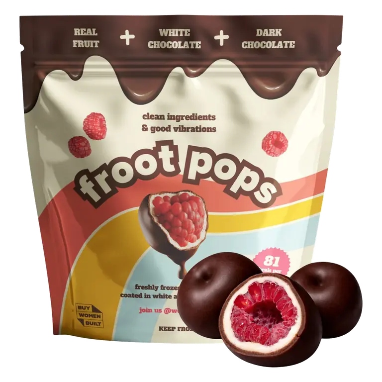 Frozen Raspberries Coated In White & Dark Chocolate 220g