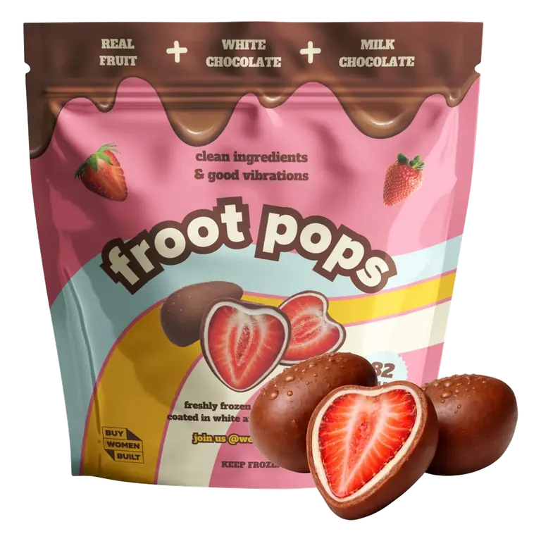 Frozen Strawberries Coated In White & Milk Chocolate 220g