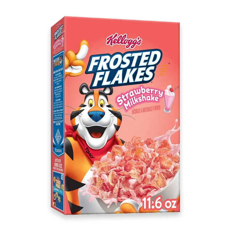 Kellogg's Frosted Flakes Strawberry Milkshake Cereal