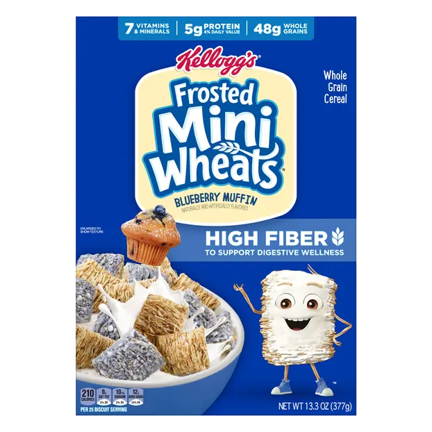 Kellogg's Frosted Mini Wheats Blueberry Muffin Whole Grain Cereal
