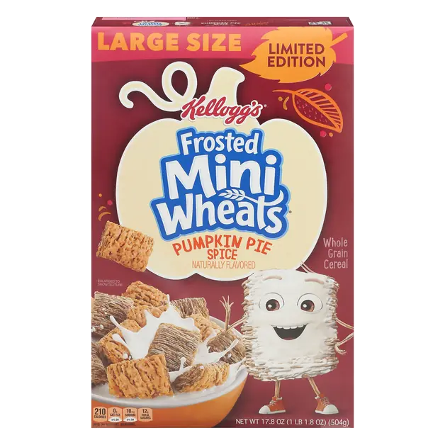 Kellogg's Frosted Mini Wheats Pumpkin Spice Whole Grain Cereal Large