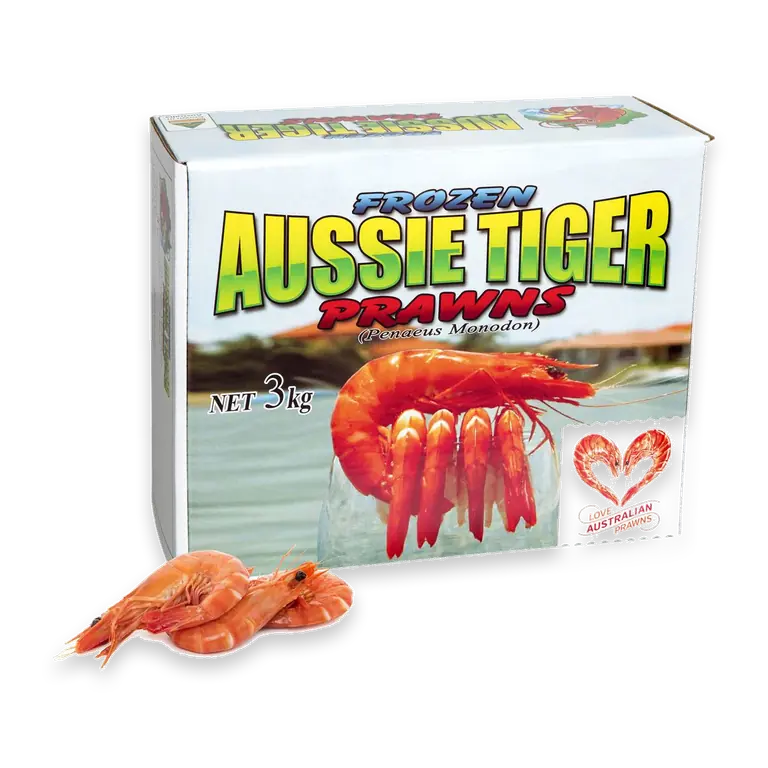 Frozen Cooked Large Tiger Prawn Carton