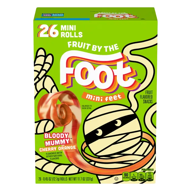 Mini Feet Fruit Flavored Snacks Halloween Candy - 26 ct