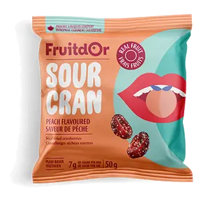 Candy Sour dried cranberries Peach flavoured 50 g