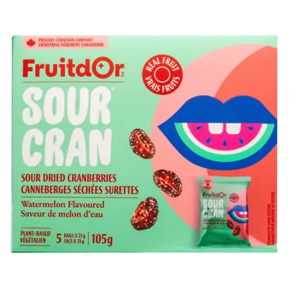 Sourcran Candy Sour Dried Cranberries Watermelon Flavoured 105 g
