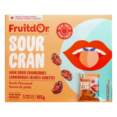 Sour Dried Cranberries Peach Flavoured 105 g