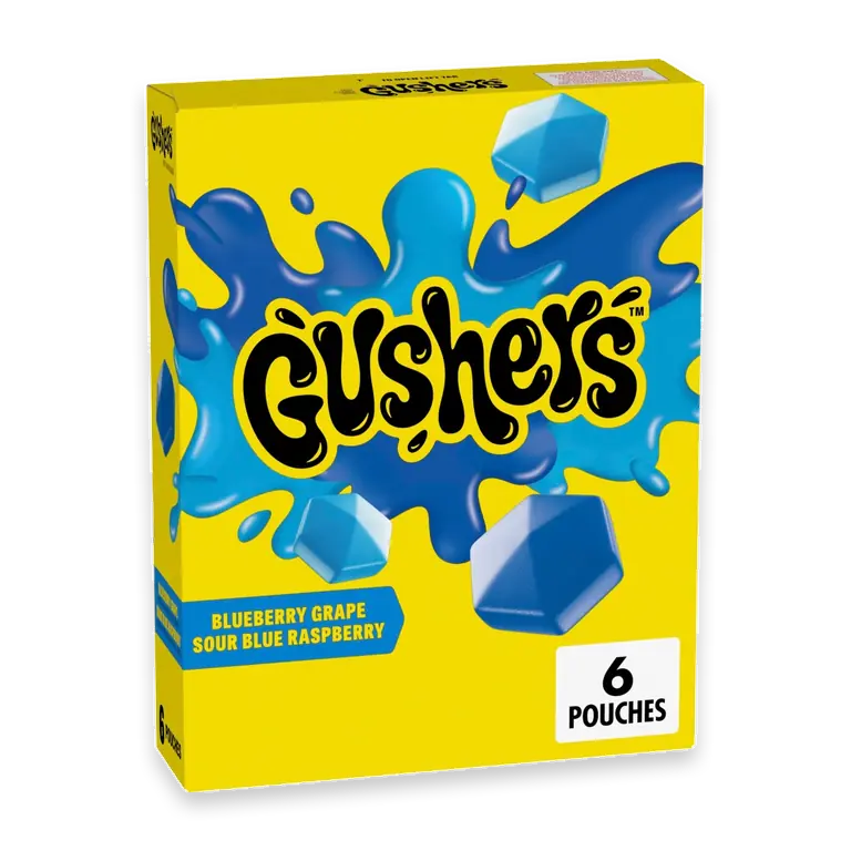 Gushers Blueberry Grape and Sour Blue Raspberry Fruit Flavored Snacks