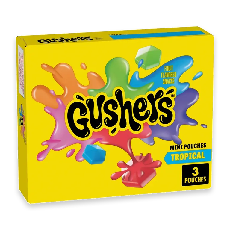 Gushers Tropical Fruit Flavored Snacks, Mini Pouches