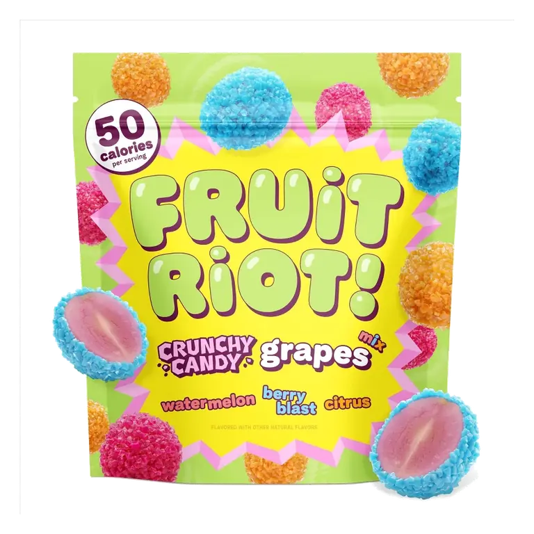 Fruit Riot Crunchy Candy Grapes Mix, 8oz