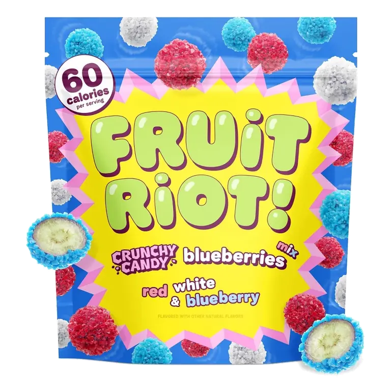 Fruit Riot Frozen Crunchy Candy Blueberries, 8oz
