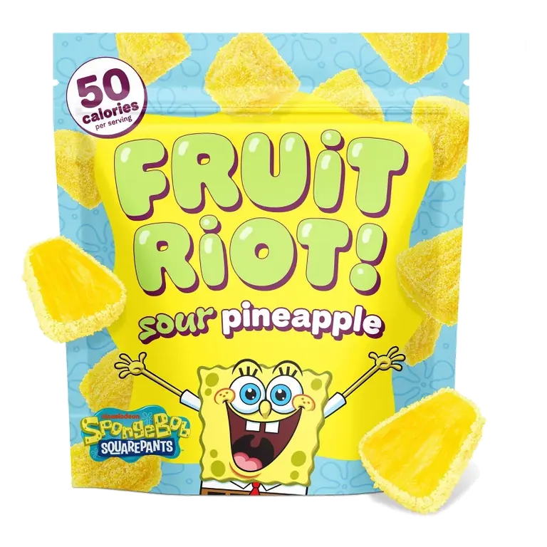 Fruit Riot Frozen Sour Candy Pineapple, 8oz
