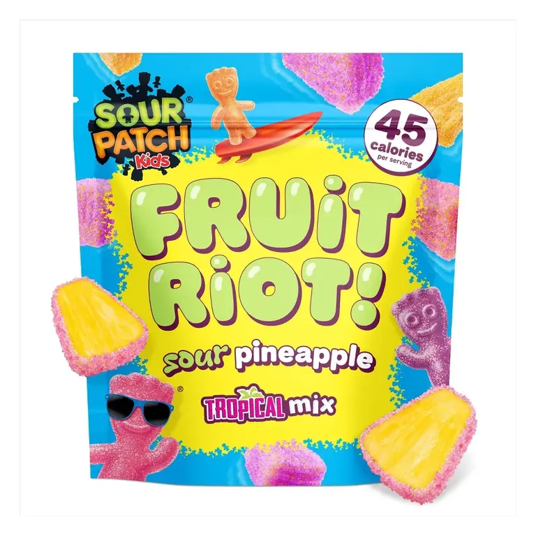 Fruit Riot Sour Patch Kids Frozen Sour Candy Pineapple Tropical Mix, 8oz