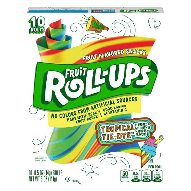Tropical Tie-Dye Fruit Flavored Snacks - 10 ct