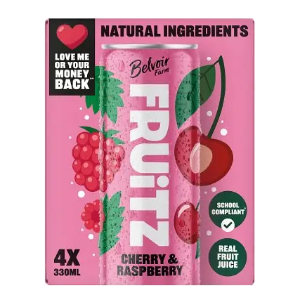 FRUiTZ Cherry & Raspberry 4x330ml