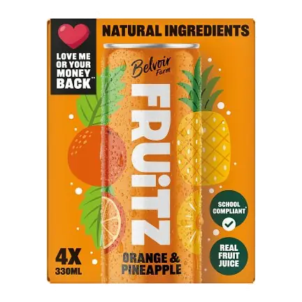 FRUiTZ Orange & Pineapple 4x330ml
