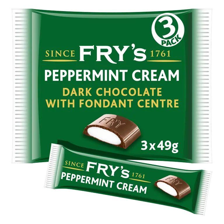 Fry's Peppermint Cream Chocolate Bar 3 Pack Multipack 147g (3 x 49g)