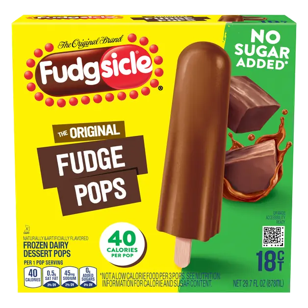 No Sugar Added The Original Fudge Pops - 18 ct