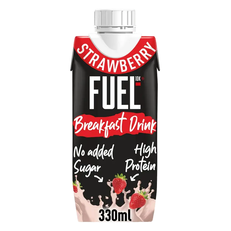 FUEL10K 330ml On the Go Ready to Drink Breakfast High Protein Strawberry Milk Shake