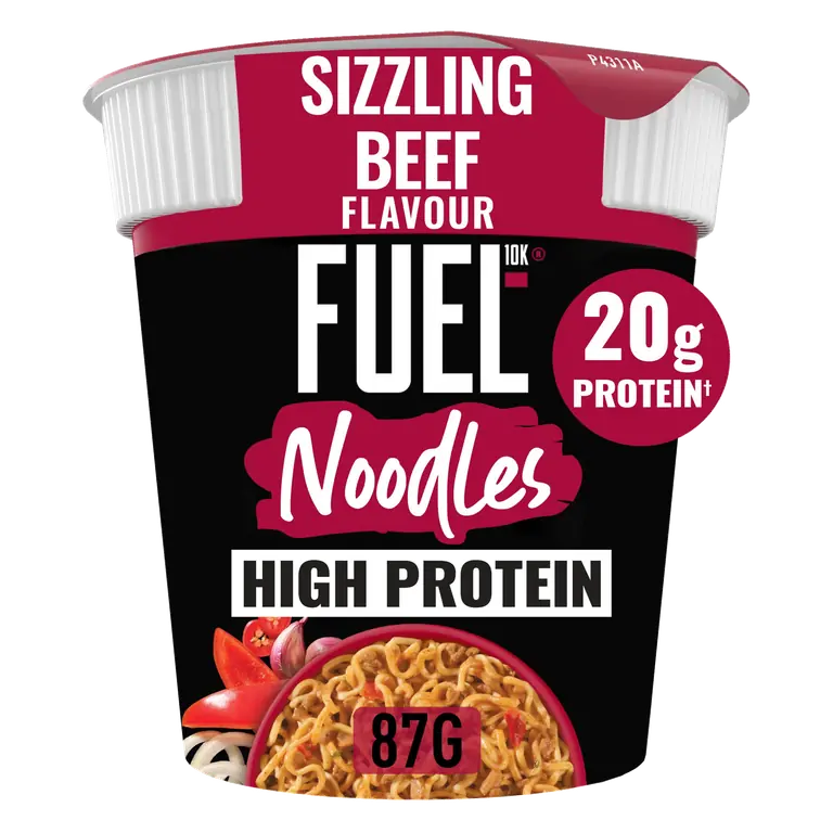 FUEL10K High Protein Sizzling Beef Instant Noodles Pot Snack 87g