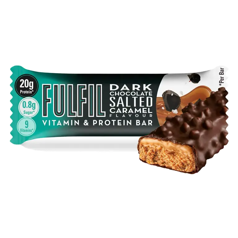 Dark Chocolate Salted Caramel Flavour Vitamin & Protein Bar 55g