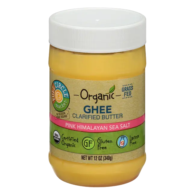Full Circle Market Organic Ghee Clarified Butter Pink Himalayan Sea Salt