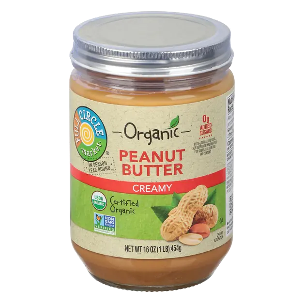 Full Circle Organic Creamy Peanut Butter No Added Sugar