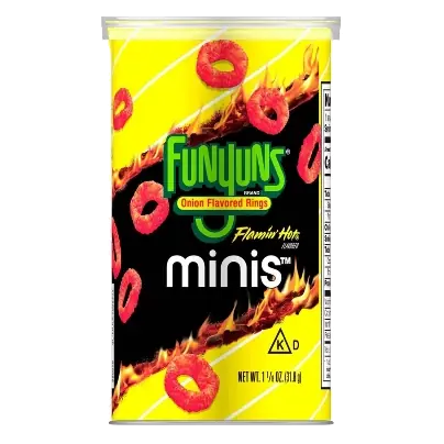 Funyuns Minis Onion Flavored Rings Flamin Hot Chips, 1.125oz