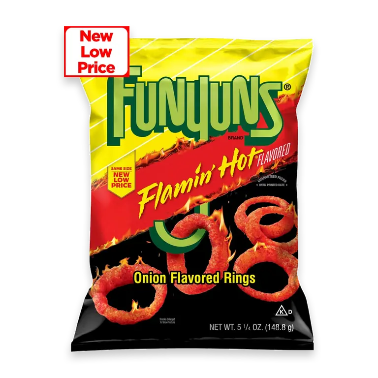 Onion Flavored Rings Flamin' Hot Flavor