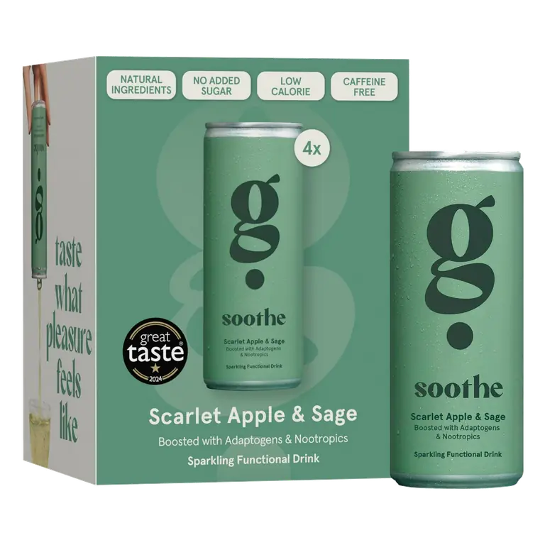 Soothe Scarlet Apple & Sage Sparkling Functional Drink 4 x 250ml