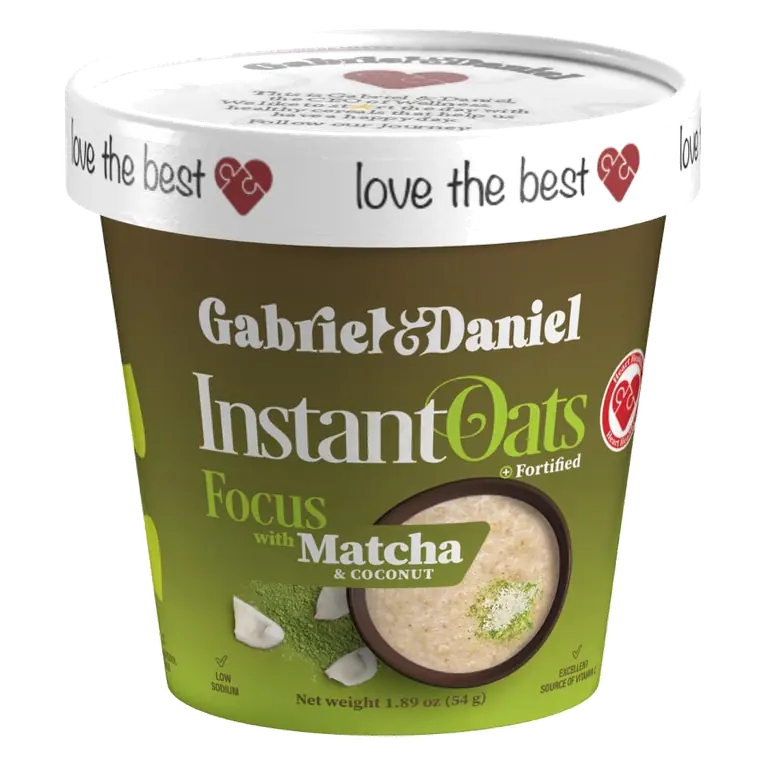 Gabriel & Daniel Organic Matcha Coconut Instant Oatmeal – Gluten-Free, Vegan, Non-GMO Superfood Breakfast Oats, 6 Pack