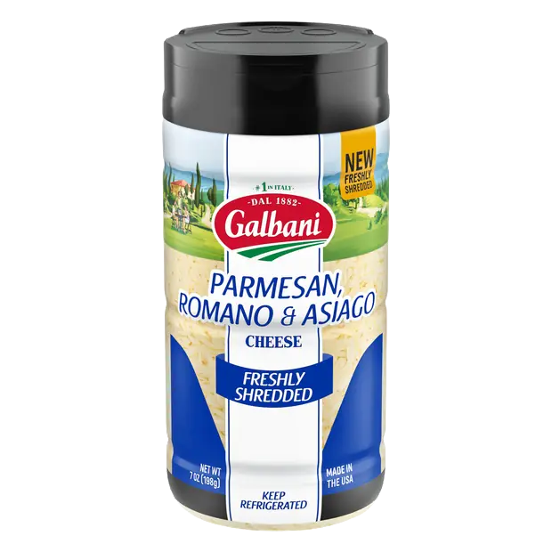 Freshly Shredded Parmesan Romano & Asiago Cheese