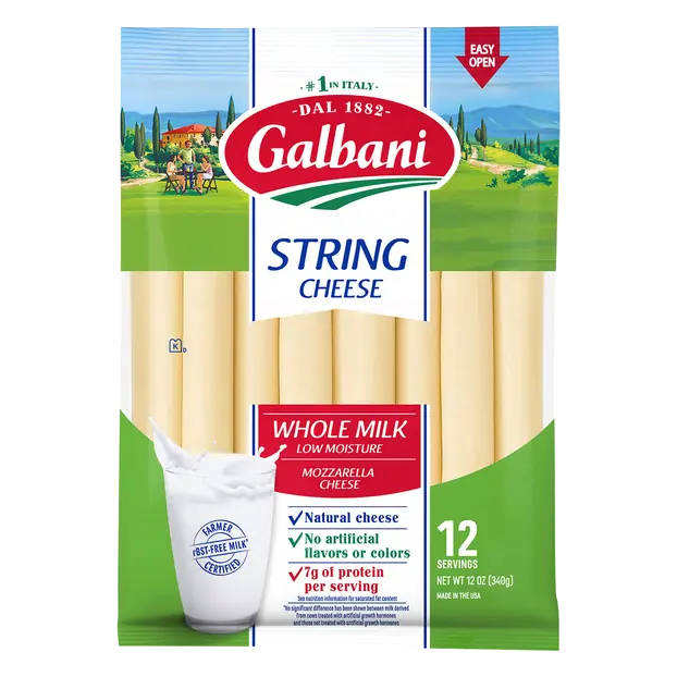 Whole Milk Mozzarella String Cheese - 12 ct