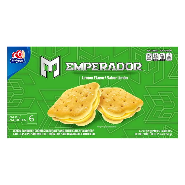 Emperador Lemon Flavor Sandwich Cookie Packs - 6 ct