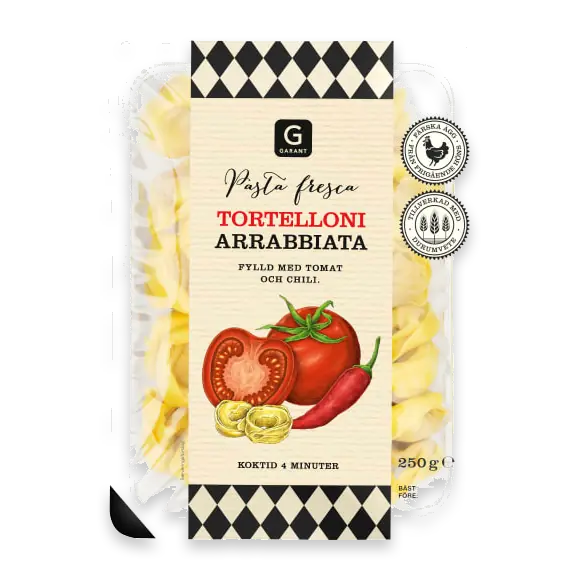 Arrabbiata Tortelloni Färsk Pasta