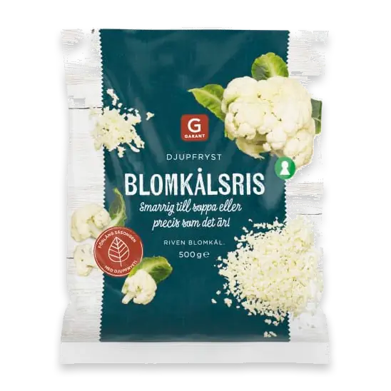 Blomkålsris Riven Fryst