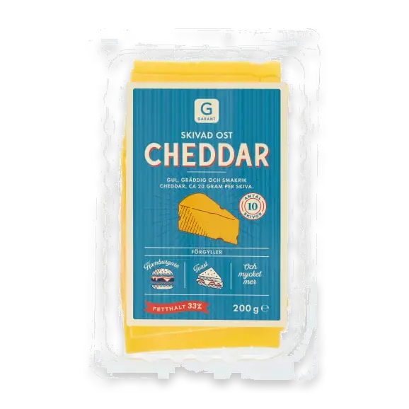 Cheddar Skivad Hamburgerost 33%