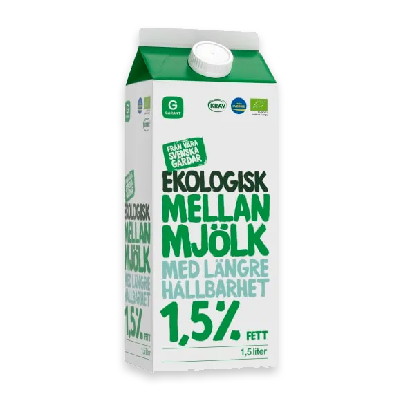 Mellanmjölk Längre Hållbarhet Ekologisk 1,5%