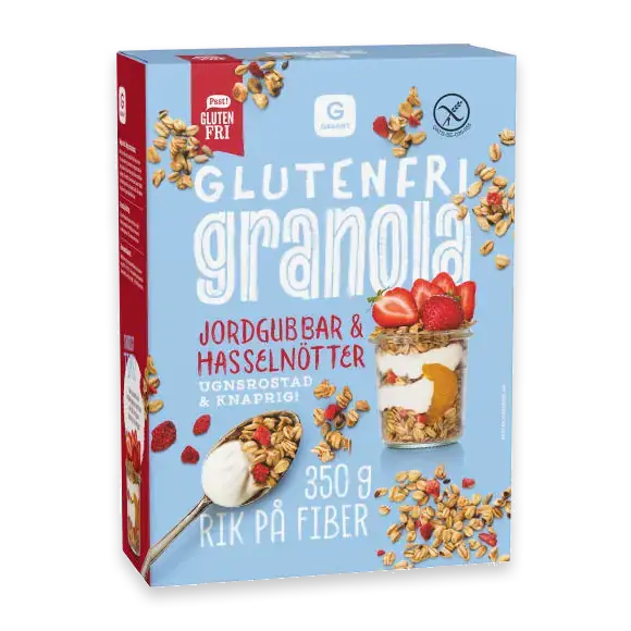 Granola Hasselnöt Jordgubb Glutenfri