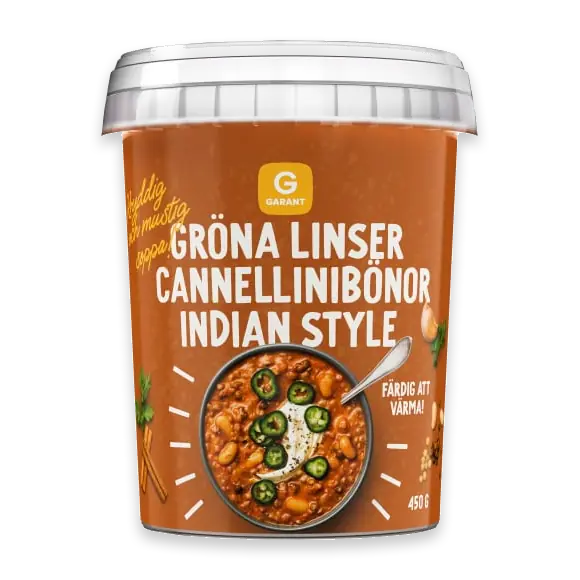 Gröna Linser Cannellinibönor Indian Style Soppa