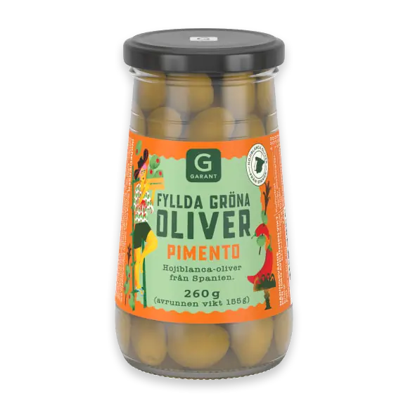 Gröna Oliver med Pimiento