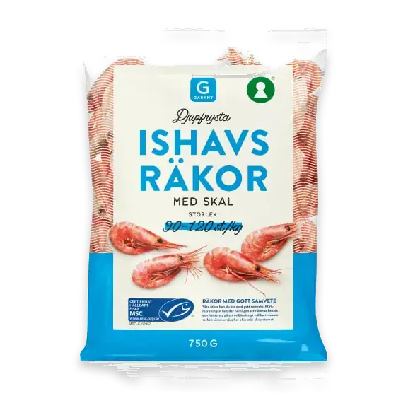 Ishavsräkor med Skal 90/120 Frysta