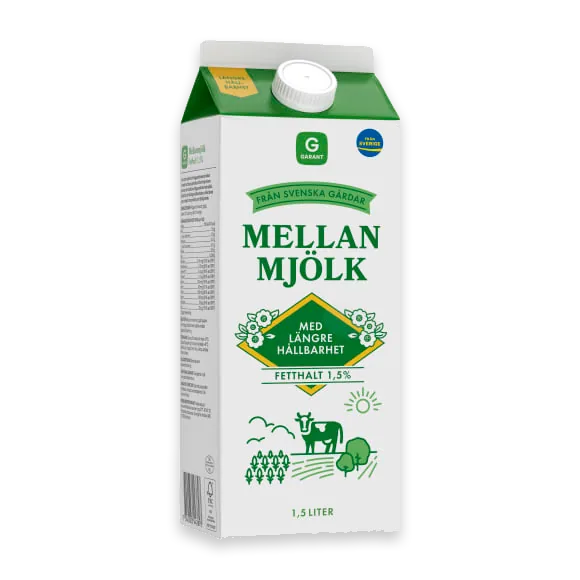 Mellanmjölk Längre Hållbarhet 1,5%