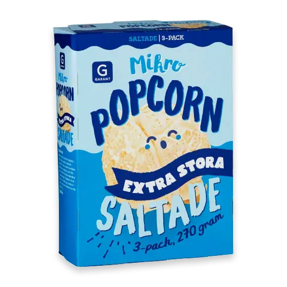Mikropopcorn Extra Stora Saltade 3-pack