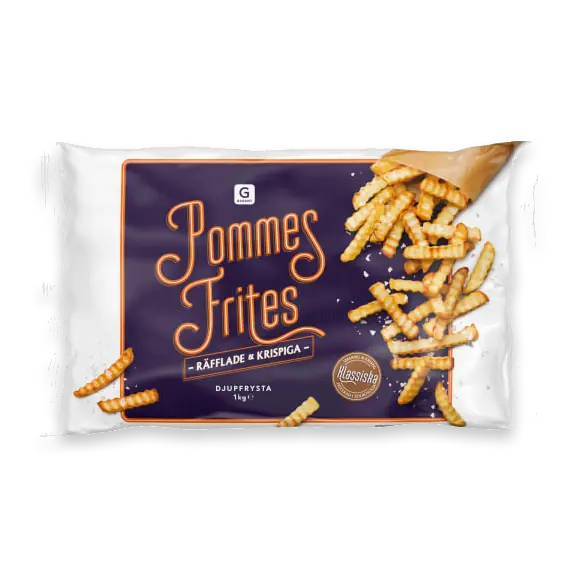 Pommes Frites Räfflade Frysta