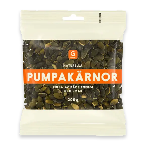 Pumpakärnor Naturell Skalade
